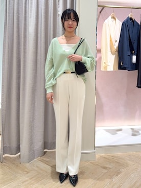 「NOLLEY’S（ノーリーズ）のアイテム（アクセサリー）」を使った、YUKAさん（レディース・157cm）の春コーディネート
