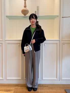 「アイテム（シュシュ）」を使った、YUKAさん（レディース・157cm）の秋コーディネート