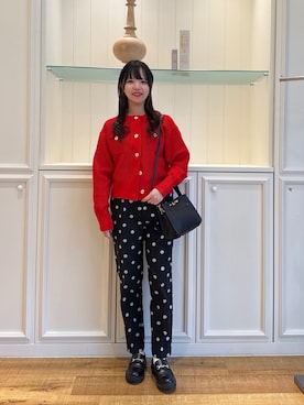 「ドットパンツ」｜YUKAさん（レディース・157cm）の秋コーディネート