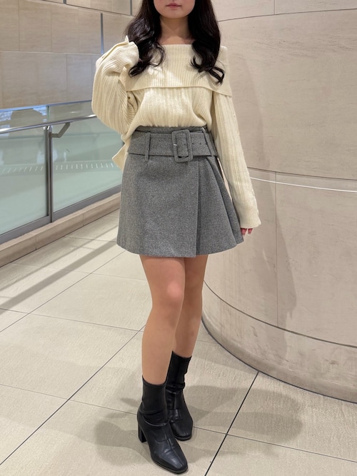 【久間田琳加コラボ】オフショルオーバーニットトップス