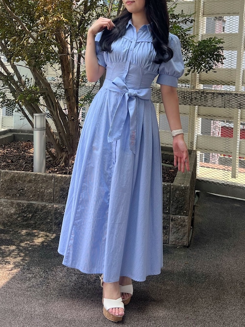 【POLOBCSコラボ/再生産】コルセットスウィッチングシャツワンピース