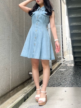 「dazzlinコーデ」｜「アイテム（ワンピース/ドレス）」を使った、miyuさん（レディース・156cm）の夏コーディネート
