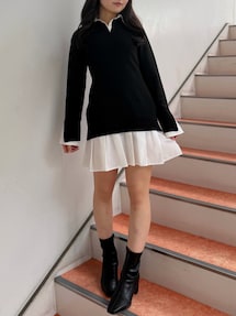 POLO BCSコラボ】シャツレイヤードニットミニワンピース ※BEIGE WEB