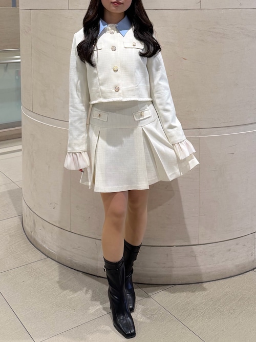 2WAYボウタイタックペプラムブラウス