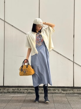 「AVIREX（アヴィレックス）のアイテム（バッグ）」を使った、Kristenさん（レディース・171cm）の春コーディネート