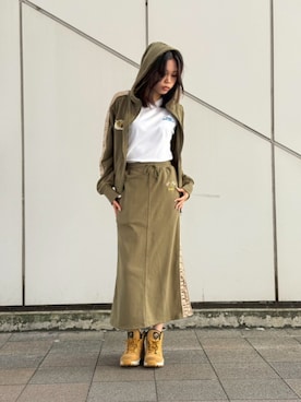 「アイテム（パーカー）」を使った、Kristenさん（レディース・171cm）の夏コーディネート