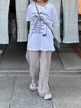 「Yohji Yamamoto（ヨウジヤマモト）のアイテム」を使った、ノラさん（レディース・153cm）の夏コーディネート