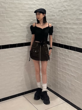 「EMODA（エモダ）のアイテム」を使った、Yuzukiさん（レディース・160cm）の夏コーディネート