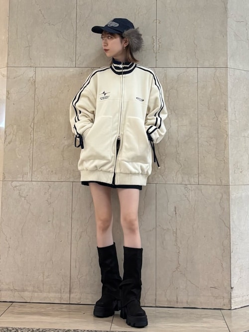 セール】ラインオーバーフリースブルゾン（ブルゾン）｜EMODA（エモダ