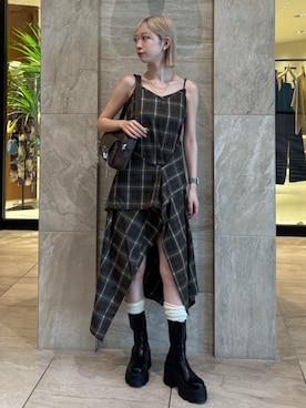 「EMODA（エモダ）のアイテム（ソックス/靴下）」を使った、Yuzukiさん（レディース・160cm）の夏コーディネート