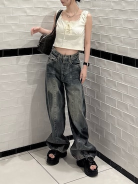 Yuzukiさん（レディース・160cm）の夏コーディネート