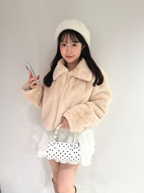 セール】【2025秋冬新作】襟付きフェイクファーショートブルゾン