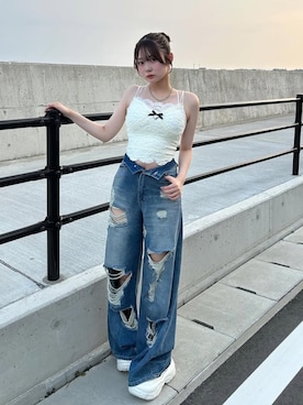 「アイテム（キャミソール）」を使った、TeemStoreさん（レディース・155cm・10代）の夏コーディネート