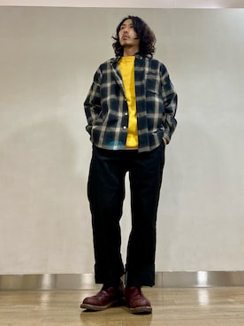 「BACK NUMBER（バックナンバー）の【BACK NUMBER】ビッグシルエットチェックシャツ（シャツ/ブラウス）」を使った、-TSUKA-さん（メンズ・168cm）の春コーディネート