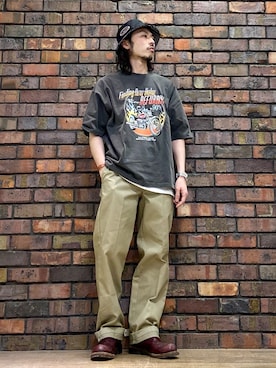 「Dickies（ディッキーズ）のアイテム（帽子）」を使った、-TSUKA-さん（メンズ・168cm）の春コーディネート