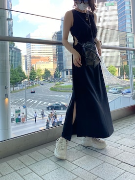 「HELK（ヘルク）のアイテム（ワンピース/ドレス）」を使った、カナエさん（レディース・165cm）の夏コーディネート