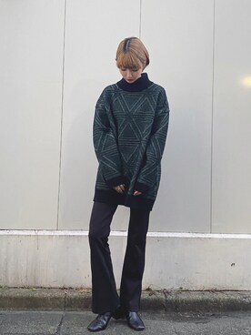 「ASTRAET（アストラット）のアイテム（パンツ）」を使った、RENAさん（レディース・161cm）の秋コーディネート