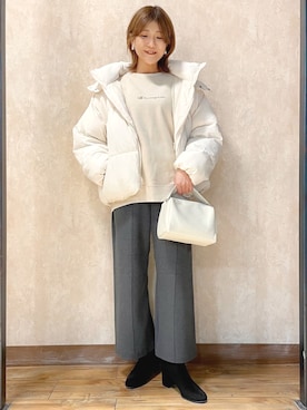 「HONEYSUCKLE ROSE（ハニーサックルローズ）のアイテム（ブルゾン）」を使った、まあちゃみさん（レディース・164cm）の冬コーディネート