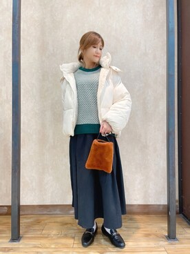 「HONEYSUCKLE ROSE（ハニーサックルローズ）のアイテム（ブルゾン）」を使った、まあちゃみさん（レディース・164cm）の秋コーディネート
