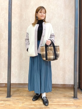 「HONEYSUCKLE ROSE（ハニーサックルローズ）のアイテム（ブルゾン）」を使った、まあちゃみさん（レディース・164cm）の秋コーディネート