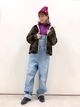 「Levi's（リーバイス）のアイテム（ブルゾン）」を使った、まあちゃみさん（レディース・164cm）の秋コーディネート