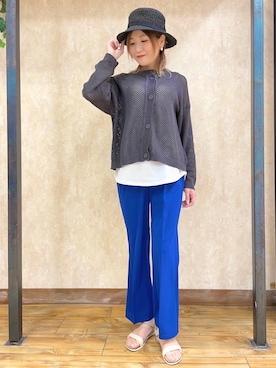「HONEYSUCKLE ROSE（ハニーサックルローズ）のアイテム（帽子）」を使った、まあちゃみさん（レディース・164cm）の春コーディネート
