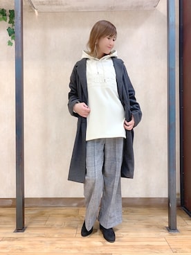 「Right-on」｜「アイテム（チェスターコート）」を使った、まあちゃみさん（レディース・164cm）の冬コーディネート