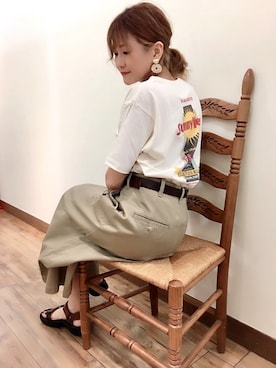 「Lee（リー）のアイテム（スカート）」を使った、まあちゃみさん（レディース・164cm）の夏コーディネート
