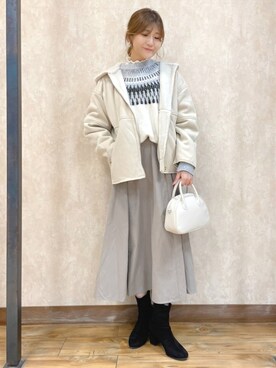 「HONEYSUCKLE ROSE（ハニーサックルローズ）のアイテム（ブルゾン）」を使った、まあちゃみさん（レディース・164cm）の冬コーディネート