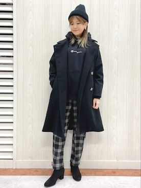 「HONEYSUCKLE ROSE（ハニーサックルローズ）のアイテム（帽子）」を使った、まあちゃみさん（レディース・164cm）の冬コーディネート