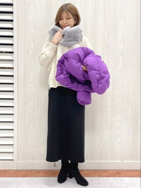 「HONEYSUCKLE ROSE（ハニーサックルローズ）のアイテム（ブルゾン）」を使った、まあちゃみさん（レディース・164cm）の冬コーディネート