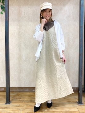 「キャミワンピ」｜「アイテム（シャツワンピース）」を使った、まあちゃみさん（レディース・164cm）の春コーディネート