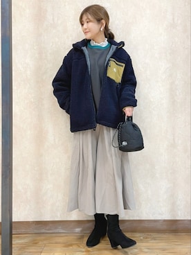 「CAMP7（キャンプセブン）のアイテム（ジャケット/アウター）」を使った、まあちゃみさん（レディース・164cm）の冬コーディネート