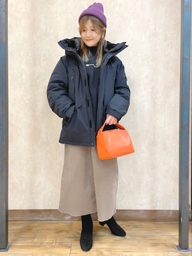 「CAMP7（キャンプセブン）のアイテム（ジャケット/アウター）」を使った、まあちゃみさん（レディース・164cm）の冬コーディネート