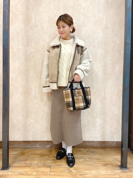 「#今日のコーデ」｜「アイテム（ブルゾン）」を使った、まあちゃみさん（レディース・164cm）の秋コーディネート