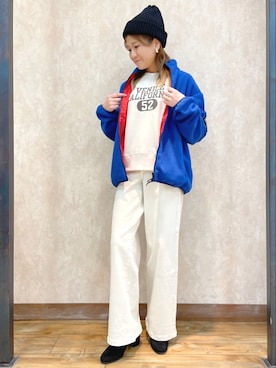 「CAMP7（キャンプセブン）のアイテム（ジャケット/アウター）」を使った、まあちゃみさん（レディース・164cm）の秋コーディネート