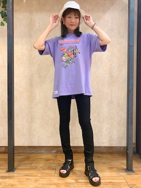 「VISION（ヴィジョン）のアイテム（トップス）」を使った、まあちゃみさん（レディース・164cm）の夏コーディネート