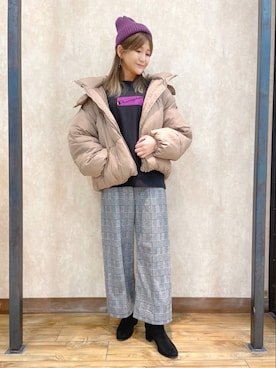 「HONEYSUCKLE ROSE（ハニーサックルローズ）のアイテム（ブルゾン）」を使った、まあちゃみさん（レディース・164cm）の冬コーディネート