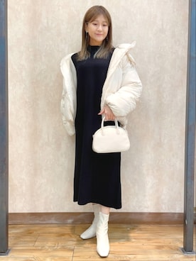 「HONEYSUCKLE ROSE（ハニーサックルローズ）のアイテム（ブルゾン）」を使った、まあちゃみさん（レディース・164cm）の冬コーディネート