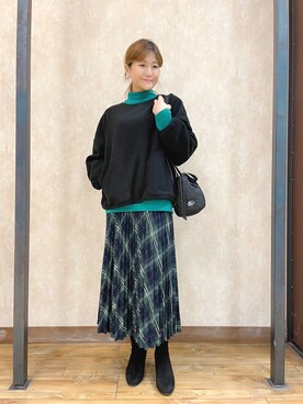 「DISCUS（ディスカス）のアイテム」を使った、まあちゃみさん（レディース・164cm）の秋コーディネート