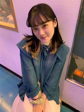 「blue」｜「アイテム（アクセサリー）」を使った、ベラさん（レディース・165cm）の冬コーディネート