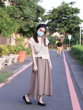 「MUJI」｜「アイテム（ワンピース/ドレス）」を使った、ベラさん（レディース・165cm）の夏コーディネート