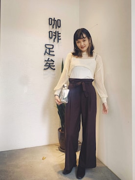 「SENSE OF PLACE by URBAN RESEAR」｜「アイテム（アクセサリー）」を使った、ベラさん（レディース・165cm）の秋コーディネート