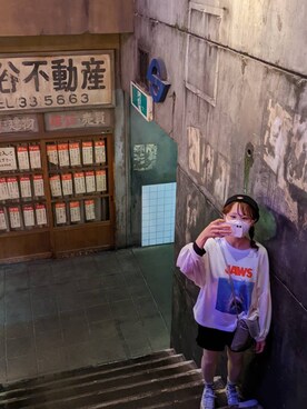 「E hyphen world gallery（イーハイフンワールドギャラリー）のアイテム（Tシャツ/カットソー、ホワイト系）」を使った、ameame5903さん（レディース）の夏コーディネート