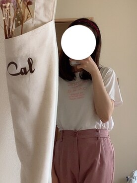 「WEGO（ウィゴー）のアイテム（Tシャツ/カットソー、ピンク系）」を使った、ameame5903さん（レディース）の夏コーディネート