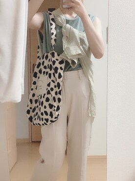「one after another NICE CLAUP（ワンアフターアナザーナイスクラップ）のアイテム（トートバッグ、ブラック系）」を使った、ameame5903さん（レディース）の夏コーディネート