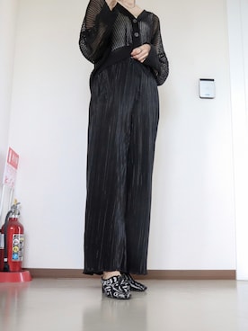 「ジーナシス」｜「アイテム（スラックス）」を使った、amiさん（レディース・172cm）の夏コーディネート
