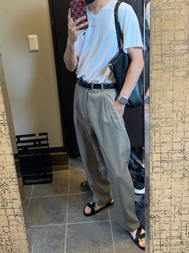 「Abercrombie&Fitch（アバークロンビーアンドフィッチ）のアイテム（シャツ/ブラウス）」を使った、yutaro12151999さん（メンズ・173cm）の夏コーディネート