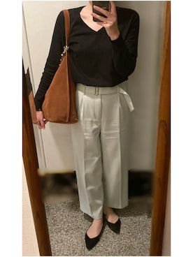 「OLコーデ」｜「アイテム（パンツ）」を使った、megmemegmeさん（レディース・162cm）の秋コーディネート