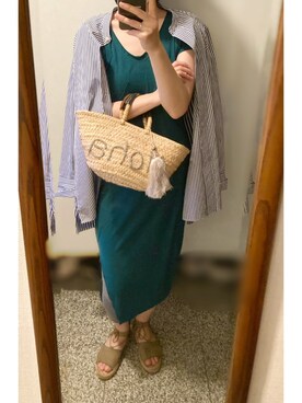 「H&M（エイチ・アンド・エム）のアイテム（その他シューズ）」を使った、megmemegmeさん（レディース・162cm）の夏コーディネート